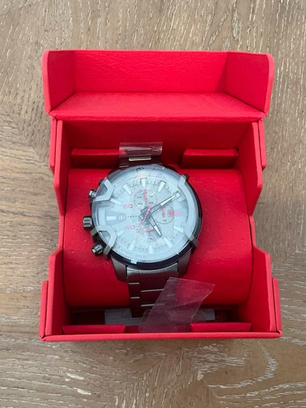Diesel Griffed Chronograph Gunmetal-Tone Stainless Steel Watch